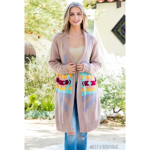 Last 1 left! Mocha Tribal Cardigan - Picture 3 of 4